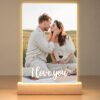 Personalized Light Up Picture Frame - Custom Acrylic Photo Plaque with Night Light Base | Unique Romantic Birthday, Anniversary & Valentine's Day Gift for Couples, Women & Men