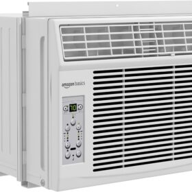 Amazon Basics 6,000 BTU Window Air Conditioner – Cools Rooms Up to 250 Sq. Ft., Digital Display, Remote Control, Easy-Install Kit
