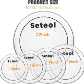 Seteol 5-Piece Clear PET Drum Head Set – Complete 10", 12", 14", 16", 22" Standard Replacement Kit for Rock & Metal Drums