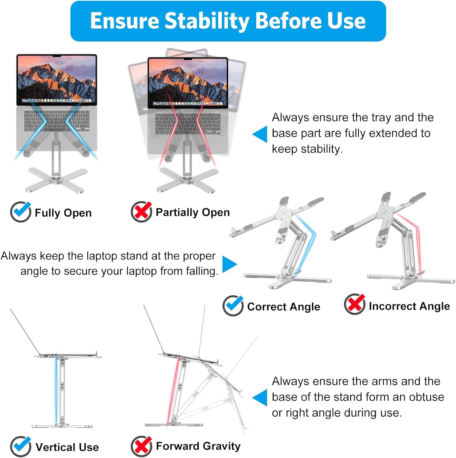 OMOTON 360° Rotating Laptop Stand | Ergonomic Aluminum Riser for 11-16 inch MacBook, Dell, HP | Foldable, Adjustable Height & Heat Dissipating