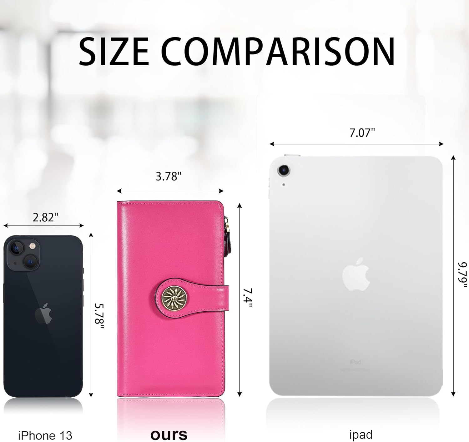 Travelambo Women's RFID Blocking Trifold Wallet - Large Capacity Clutch with 25 Card Slots, ID Window, and Zipper Pocket