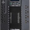 CyberPower EC850LCD Ecologic UPS Battery Backup & Surge Protector (850VA/510W) – 12 Outlets, AVR, LCD Display, and ECO Mode