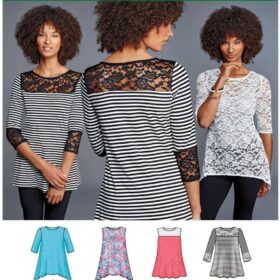 Simplicity 8016 Women's Knit Top Sewing Pattern - 4 Designs (XXS-XXL)