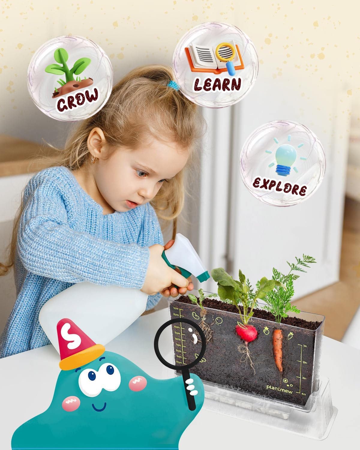Root Viewer Garden Kit for Kids – STEM Botany Science Kit with 6 Seed Varieties, Transparent Planter & Educational Guide – Ideal Gifts for Boys & Girls Ages 5-12