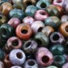 TUMBEELLUWA Indian Agate Gemstone Beads – Natural Rondelle Large Hole Loose Beads for Jewelry Making, DIY European Charms & Necklaces (8x14mm, 15 Pcs)