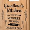 Grandma Gifts Bamboo Cutting Board - Heartfelt Engraved Quote Present for Birthday, Christmas & Mother's Day from Granddaughter & Grandson - Decorative Kitchen Charcuterie Board (11 x 8.5 Inch)