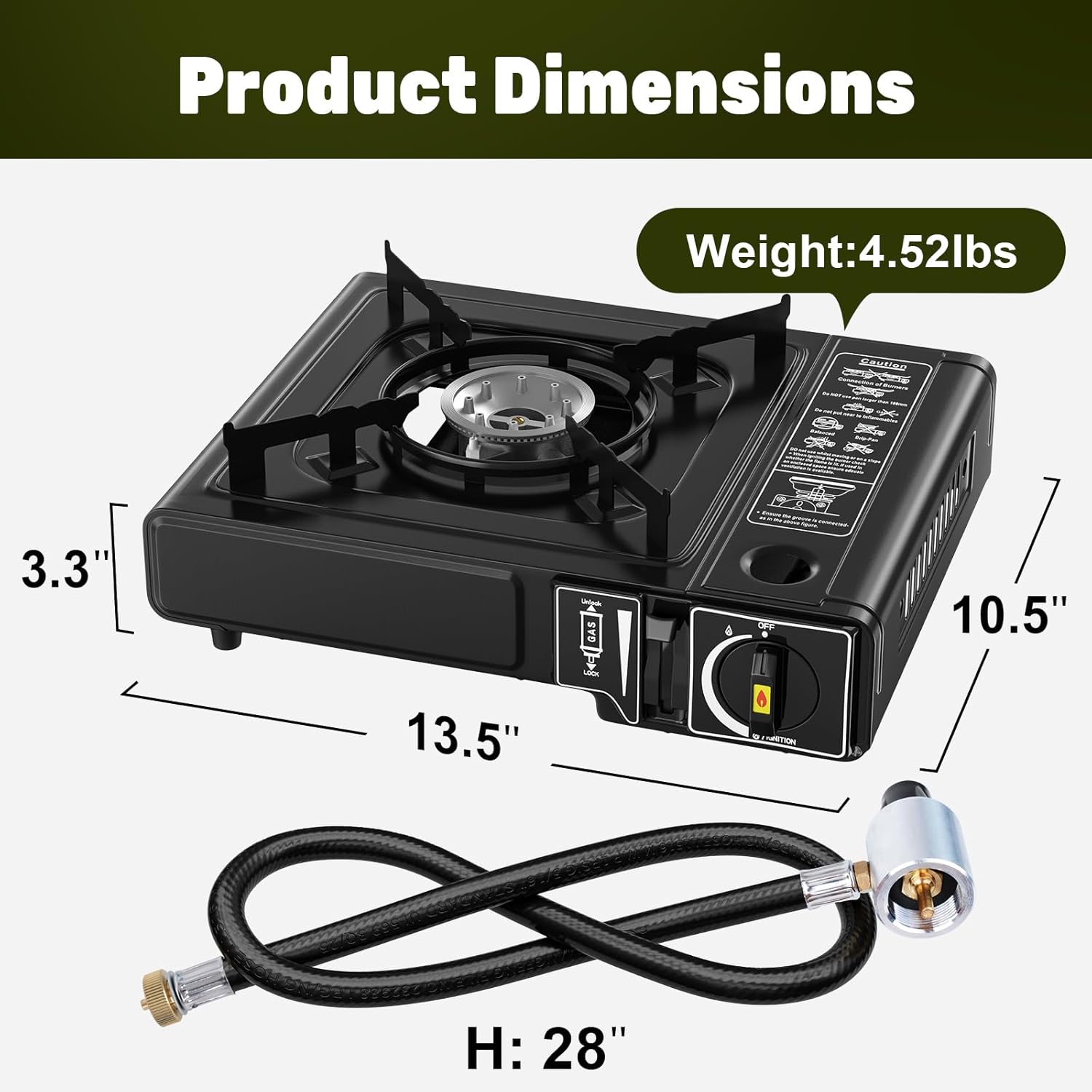 Portable Dual Fuel Camp Stove – 7,800 BTU Butane & Propane Outdoor Camping Stove with Piezo Ignition & Carrying Case