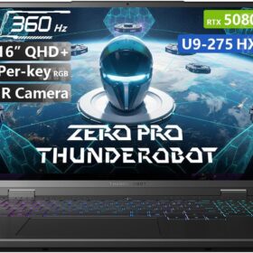 Thunderobot Zero 16 Pro 16&rdquo; QHD+ 360Hz Gaming Laptop (Intel Core Ultra 9 275HX, NVIDIA RTX 5080, 32GB DDR5, 1TB SSD, RGB Keyboard, Windows 11)