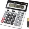 Heavy Duty 12-Digit Desktop Calculator with Large LCD Display – Solar & Battery Powered, Big Button Design for Office, Business & Accounting