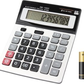 Heavy Duty 12-Digit Desktop Calculator with Large LCD Display – Solar & Battery Powered, Big Button Design for Office, Business & Accounting