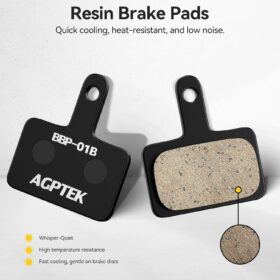 AGPTEK Mountain Bike Disc Brake Pads – High-Performance Low-Noise Semi-Metallic & Resin Replacement with Springs – Compatible with Shimano, Tektro, TRP