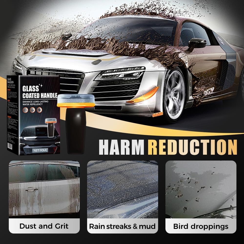 Car Window Glass Oil Film Remover – 2026 Upgrade Windshield Cleaning Kit with Polishing Brush – Restores Clarity & Visibility for Safer Driving (90ml)