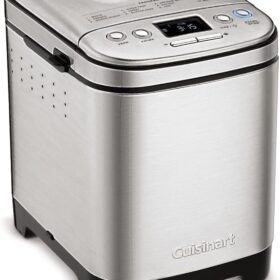 Cuisinart CBK-110NAS Stainless Steel Automatic Bread Maker – 12 Pre-Programmed Menu Options, 3 Crust Colors, 3 Loaf Sizes, 13-Hour Delay Timer, Nonstick Baking Pan Included