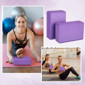 20-Pack Premium EVA Foam Yoga Blocks - High Density 9x6x3 Inch Non-Slip Exercise Bricks for Pilates, Stretching, Meditation & Physical Therapy - Purple