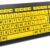 BOOGIIO Large Print High Contrast USB Keyboard – Yellow & Black Wired Keyboard for Visually Impaired, Elderly, and Low Vision Users (104-Key Layout)