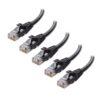 Cable Matters Snagless Cat 6 Ethernet Cable (5-Pack, 3ft) - High Speed 10Gbps Internet Cord, 550MHz, Black