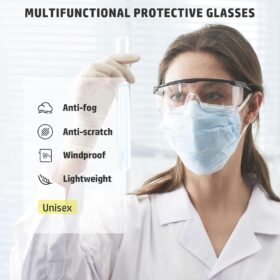 PACIFIC PPE 2-Pack ANSI Z87.1 Certified Safety Glasses - Anti-Fog, Scratch Resistant, UV Protection Wraparound Lab Goggles with Adjustable Fit for Men & Women