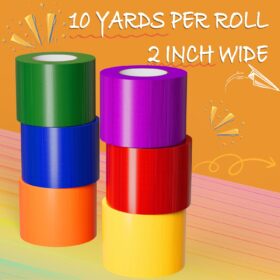 SWRT 6-Pack Rainbow Colored Duct Tape – Heavy Duty, Waterproof & Tearable Multi-Pack for DIY Arts & Crafts, Home Repairs, and Outdoor Use