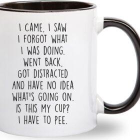 I Came I Saw I Forgot What I Was Doing Coffee Mug - Funny Ceramic Gift for Seniors, Men & Women - 11 oz Novelty Cup for Grandma, Grandpa, Mom & Dad - Best Gag Present for Birthdays, Mothers Day & Fathers Day
