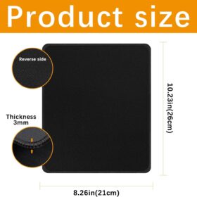 12-Pack Premium Black Mouse Pads with Stitched Edges – 3mm Non-Slip Gaming & Office Mousepads (10.2 x 8.3 Inches)