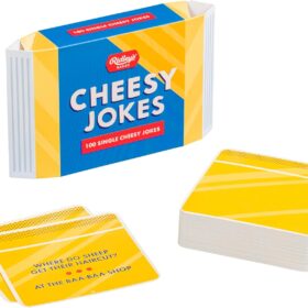 Ridley’s Games Room 100 Cheesy Joke Cards | Gag Gift for Kids & Adults | Fun Family Game Night Icebreaker in Cheese Box