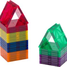 Playmags 30-Piece Magnetic Tiles Expansion Set – Colorful STEM Building Blocks & Construction Toys for Kids Ages 3+