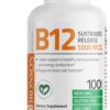 Bronson Vitamin B12 1000 mcg Sustained Release Tablets | Supports Energy, Brain Function & Nervous System Health | Vegan, Non-GMO & Gluten Free | 100 Count