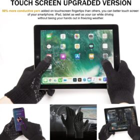 TRENDOUX Upgraded Winter Touchscreen Gloves - Thermal Knit Cold Weather Gloves for Men & Women