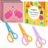 Toddler Safety Scissors and Cutting Practice Paper Set – 3 Pack Spring-Action Training Scissors with 96 Activity Sheets for Kids Preschool Crafts