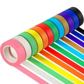 Guirnd 12-Pack Colored Masking Tape Set – Vibrant DIY Decorative Washi Tape for Arts, Crafts, Scrapbooking, and Kids’ Art Projects (12m x 1.7cm)