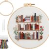 CZFSWT Premium Embroidery Starter Kit – 20cm Bamboo Hoop DIY Set for Beginners, Adults & Kids – Complete Needlework Craft Set with Instructions for Home Decor & Creative Gifts