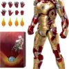 OVONNI 7-Inch MK42 Iron Man 1/10 Scale Action Figure - Anniversary Edition Collectible with Articulated Joints and Accessories