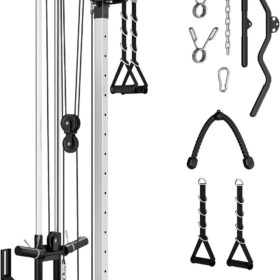 GOIMU WM1 Wall Mount Cable Crossover Machine - Dual Pulley Gym Station with 17 Height Positions & Accessories