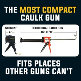 SILIGUN™ Gen-3 Compact Anti-Drip Caulking Gun - Patented No-Drip Design for 10 oz Cartridges