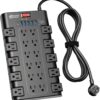 SUPERDANNY 28-in-1 Surge Protector Power Strip: 22 AC Outlets & 6 USB Ports with 2100J Protection & 6.5Ft Flat Cord