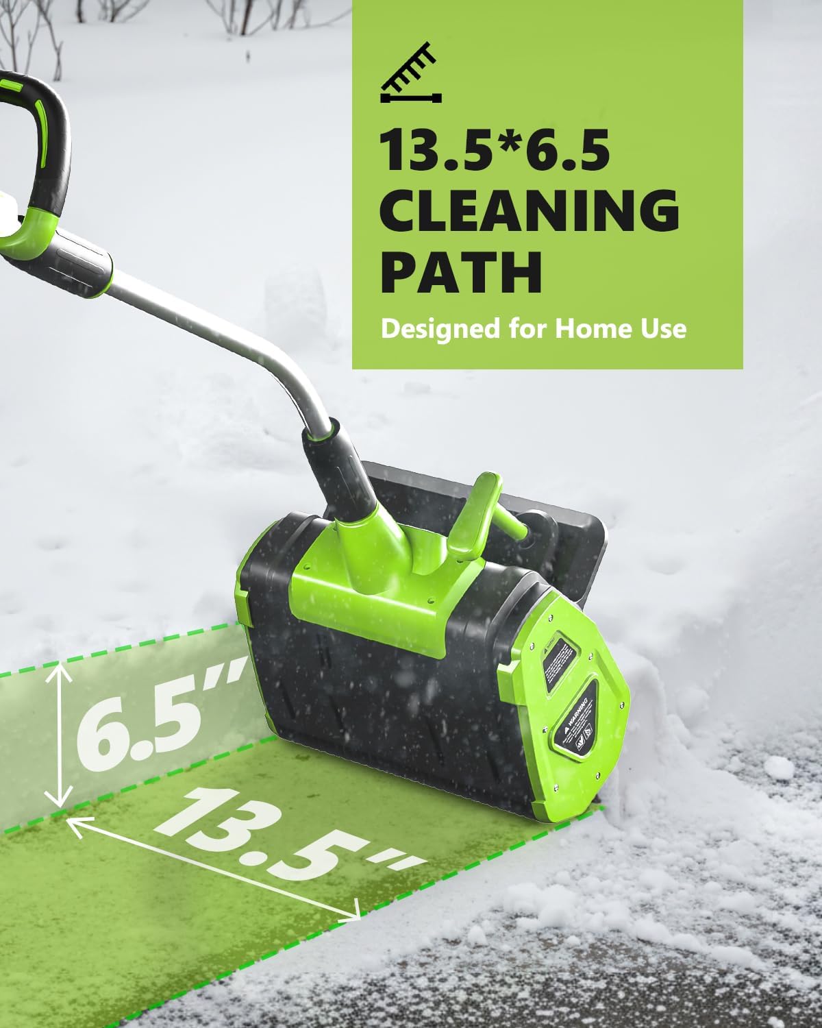 Vibekio 40V Cordless Electric Snow Shovel – 13.5-Inch 1000W Battery Powered Snow Thrower with 2x4.0Ah Batteries & Dual-Port Charger