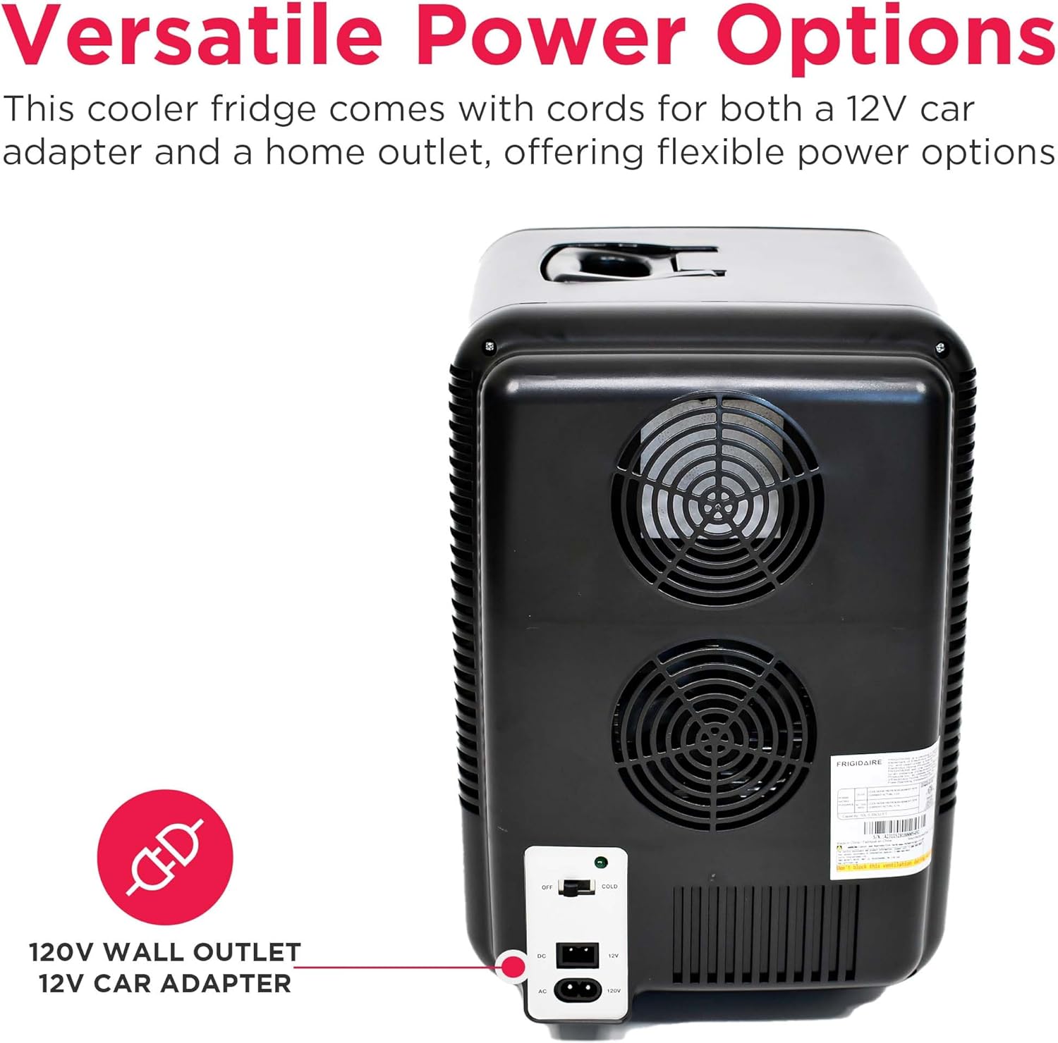 Frigidaire EFMIS188-SS Portable 10L Mini Fridge - 15 Can Capacity Cooler & Warmer with AC/DC for Car, Home, and Office