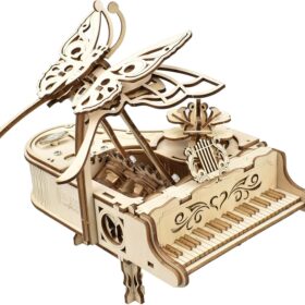 3D Wooden Piano Model Kit – Mechanical DIY Music Box Brain Teaser Puzzle for Adults & Kids (Ages 8+)