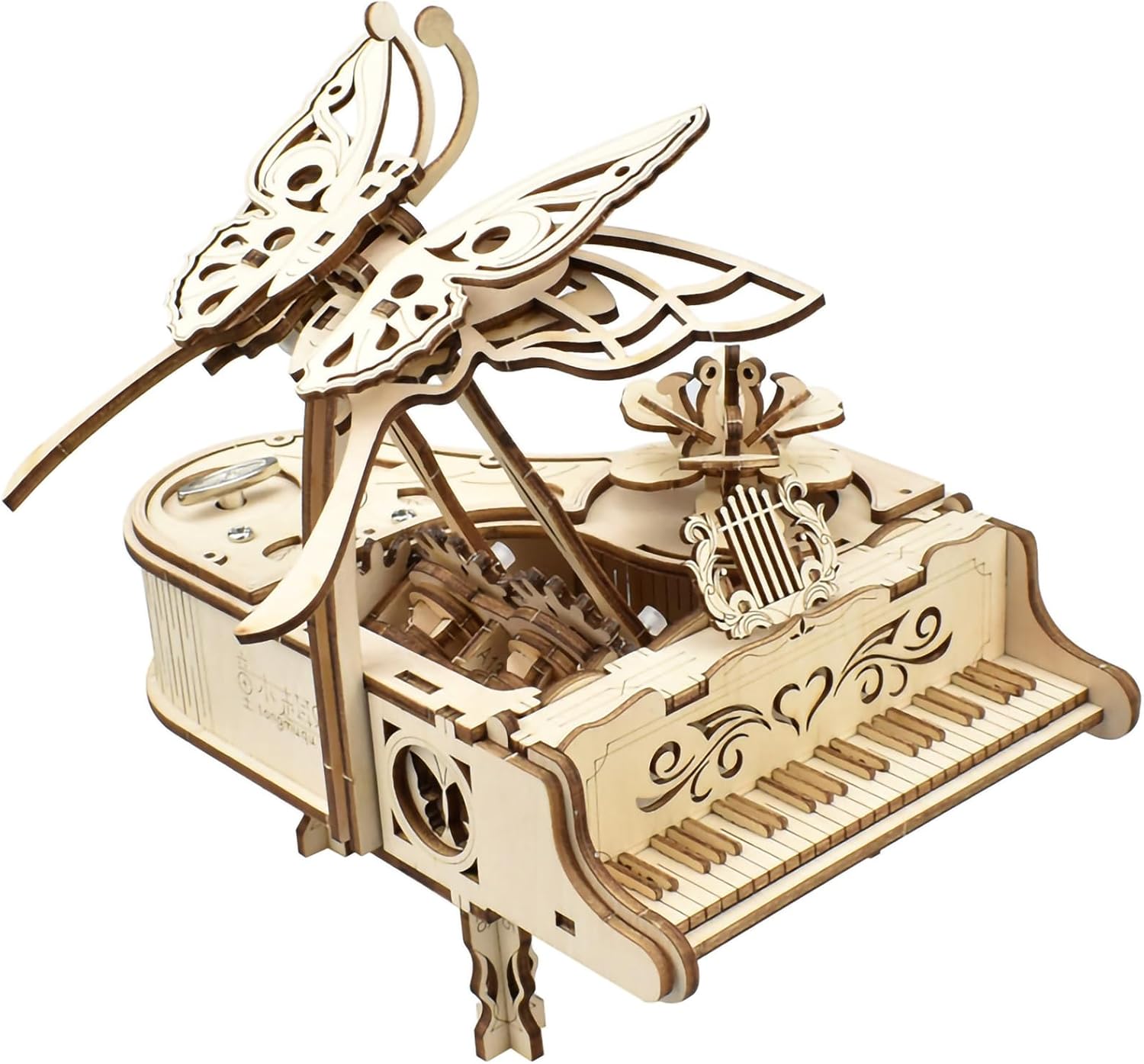 3D Wooden Piano Model Kit – Mechanical DIY Music Box Brain Teaser Puzzle for Adults & Kids (Ages 8+)