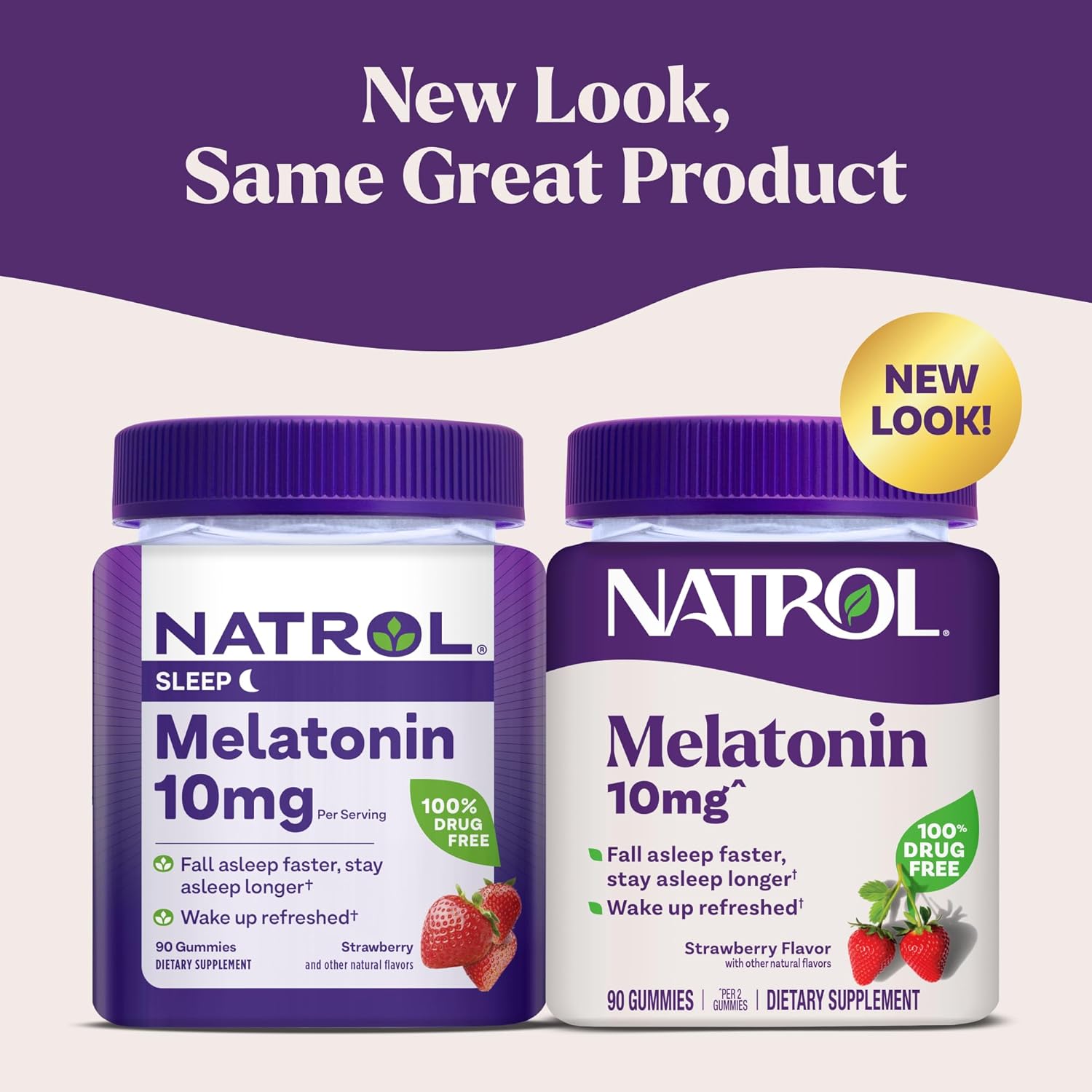 Natrol 10mg Melatonin Sleep Aid Gummies - 90 Count Strawberry Flavor - 45 Day Supply - Vegetarian, Gelatin-Free Supplement for Restful Sleep