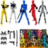 Titan 13 3D Printed Dummy Robot Action Figures - Fully Articulated Multi-Jointed Model Kit with Weapons & Accessories - 5 Piece Collector Set (Assembled)