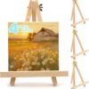 4-Pack 9 Inch Mini Wood Easels – Portable Tripod Display Stands for Tabletop Painting, Photos, Signs & Event Decor
