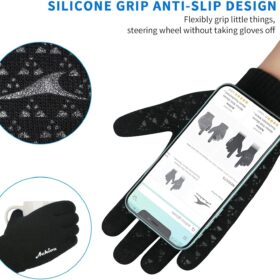 Achiou Winter Gloves for Men & Women – Touch Screen Compatible Thermal Running Gloves with Soft Knit Lining