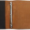 CestAntiQ Premium Leather 3-Ring Binder Portfolio - 8.5x11 Letter Size Refillable Organizer & Resume Folder for Business Men & Women (Brown)