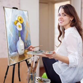 Ns Jymb 66" Professional Artist Easel Stand - Adjustable Portable Metal Painting Easel with Carry Bag for Tabletop & Floor Display, Canvas Art & Wedding Signs