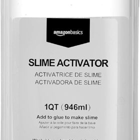 Amazon Basics Slime Activator Solution – Clear Baking Soda Formula, 1 Quart (946ml) – Essential DIY Slime Making Ingredient for Kids & Crafts