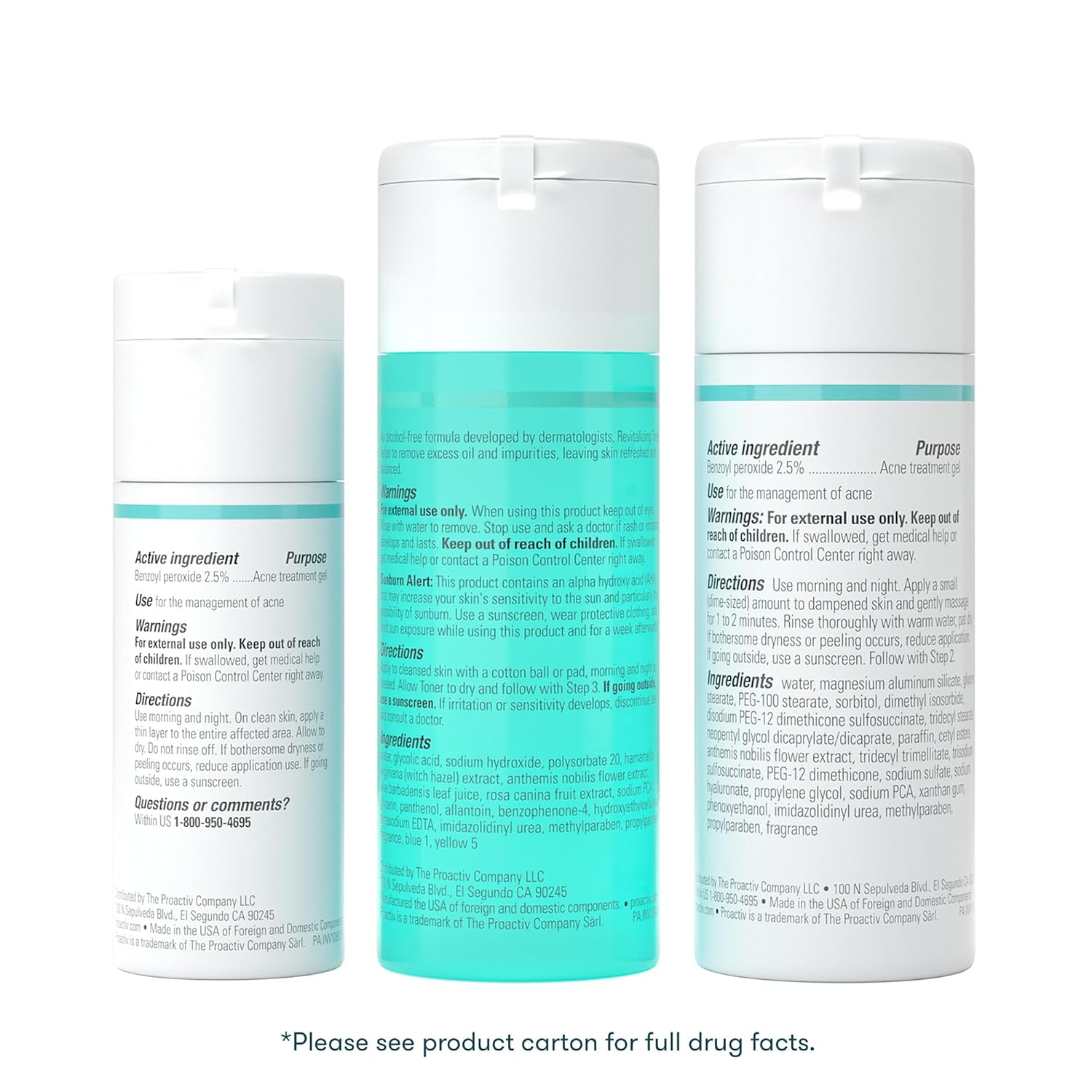 Proactiv Solution 3-Step Acne Treatment Kit - 30 Day Complete Skincare System with Benzoyl Peroxide Renewing Cleanser, Revitalizing Toner & Repairing Spot Treatment