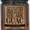Funny Friendship Candle Gift for Women - 'Don't Let Anyone Treat You Like Free Salsa' - Huckleberry Vanilla Scented Soy Wax | Best Friend Birthday, BFF, Coworker or Gag Gift | 9oz USA Made