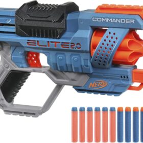 Nerf Elite 2.0 Commander RD-6 Blaster – 6-Dart Rotating Drum, Slam Fire Action & Tactical Rails