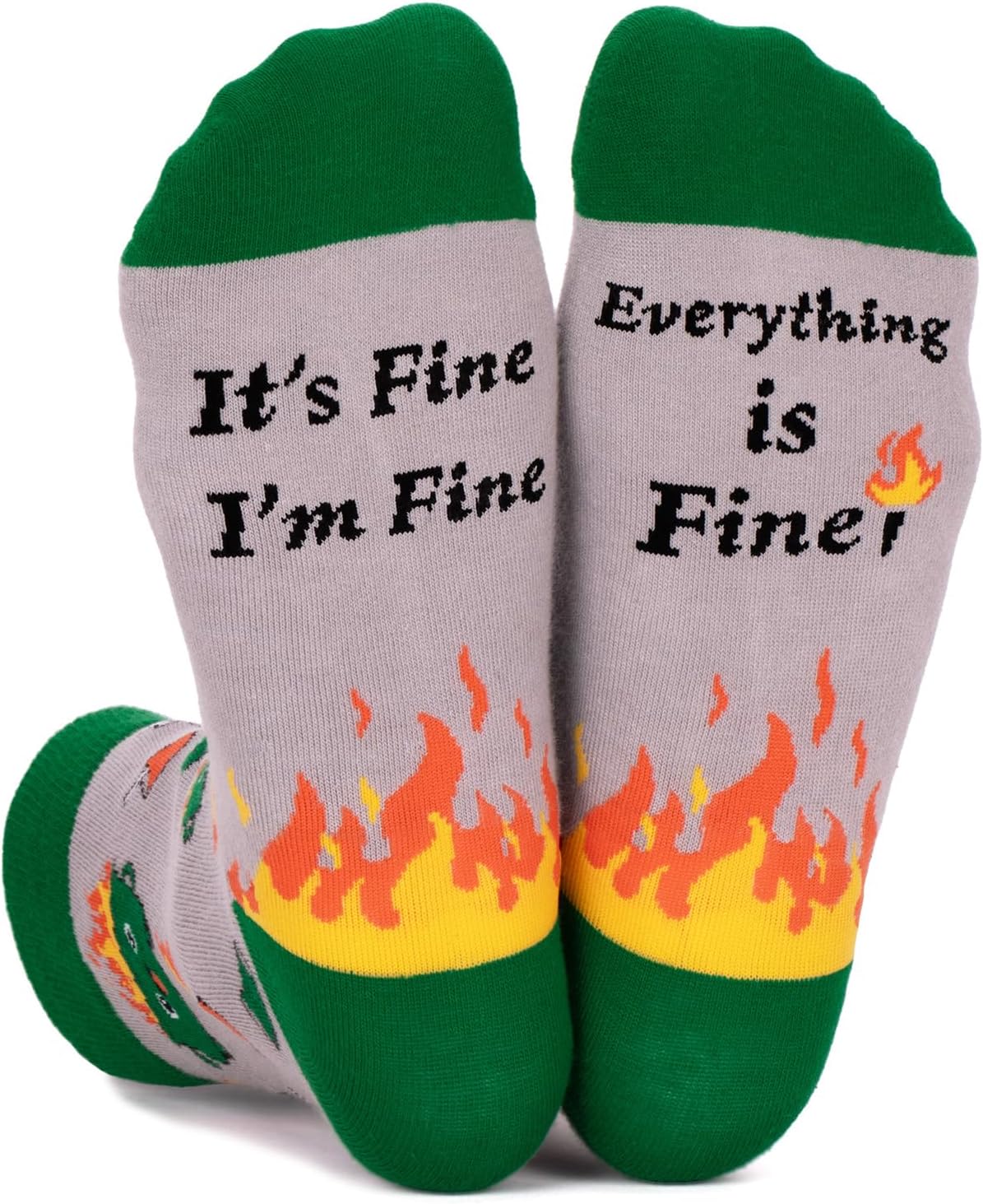 Dalycro Funny Dumpster Fire Socks – Humorous Novelty Crew Socks for Men, Unique Birthday Gag Gift Idea for Coworkers, Friends & Family